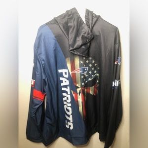 New England Patriots Punisher Logo Jacket XL Custom Zip Up